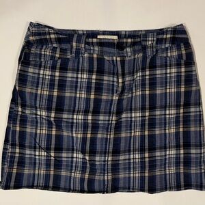 Plaid Blue and Tan Women's Skort